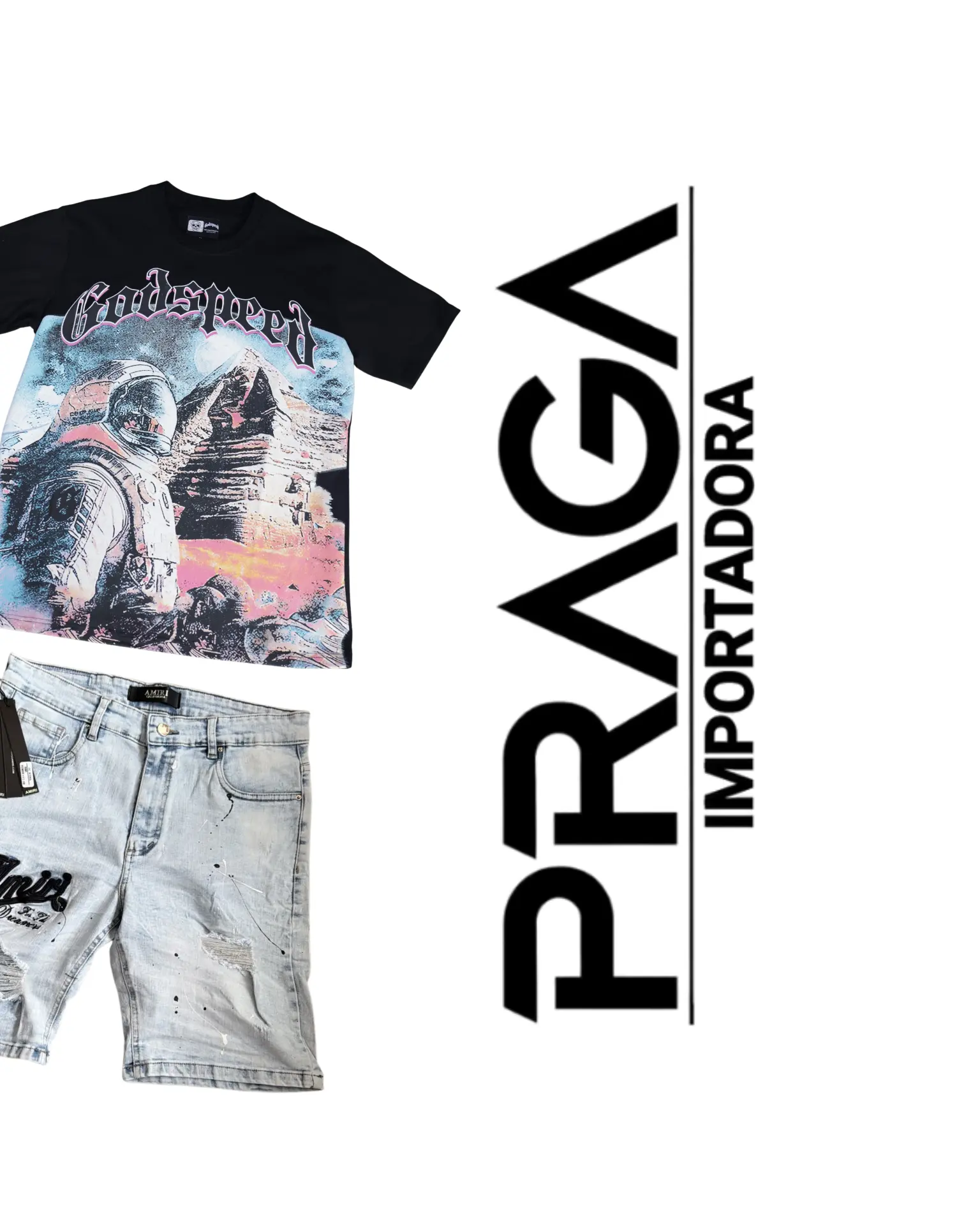 Godspeed tee y shorts Amiri